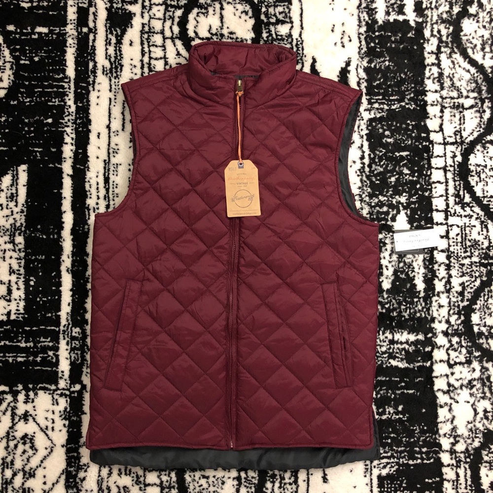 Weatherproof Vintage Diamond Quilted Vest Burgundy